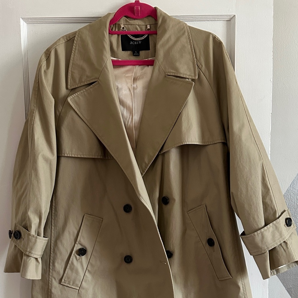 J. Crew Khaki Double-Breasted Trench Coat
